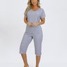 01 pijama capri meia manga feminino cinza p