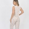 03 pijama capri meia manga feminino bege e branco