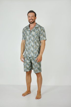01 pijama curto meia manga com botao e bolso 3g