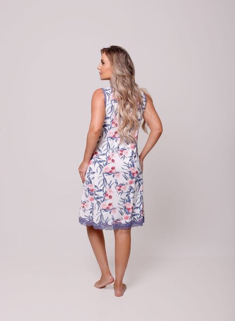 02 camisola curta regata feminino branco e lavanda com flores