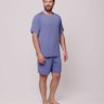 01 pijama curto meia manga masculino lavanda