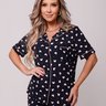 02 pijama longo meia manga americano com calca preto e coracoes
