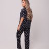 03 pijama longo meia manga americano com calca preto e coracoes
